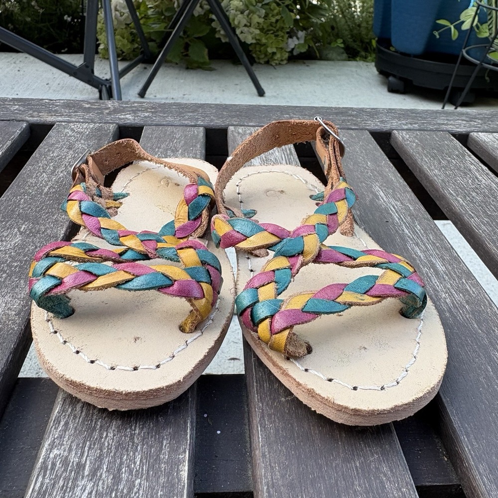 Unbranded Kids 5 Multi Sandals Boho Huarache Braided Leather?* - Picture 3 of 10